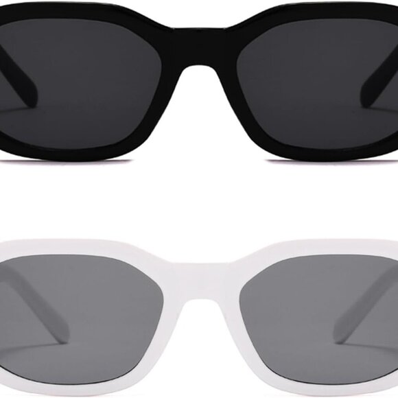 Rectangle Sunglasses Women Retro Driving Glasses 90s Vintage UV400 Protection - Picture 6 of 6